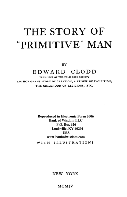 (image for) The Story of Primitive Man